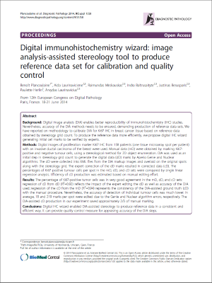 digital immunohistochemistry wizard image analysis assisted stereology tool to produce reference data set for calibration and quality control